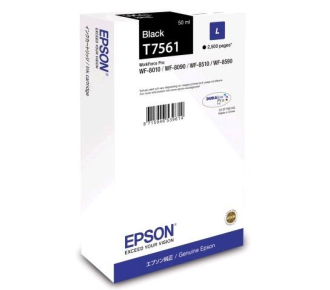 Картридж струйный Epson T7561 C13T756140 черный для WF-8090/8590 - фото №1