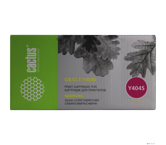 Cactus CLT-Y404S Картридж (CS-CLT-Y404S) для Samsung Xpress SL-C430/C430W/C480/C480W/C480FW (1000стр.) жёлтый, с чипом - фото №1