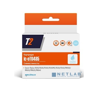 T2 C13T048540 (IC-ET0485) Картридж для Epson Stylus Photo R200/R300/RX500/RX600, светло-голубой, с чипом - фото №1