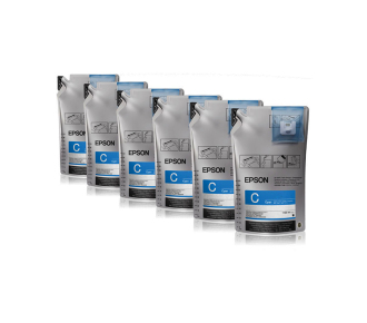 Набор чернил Epson UltraChrome DS Cyan T46D240 (1.1Lx6) - фото №1