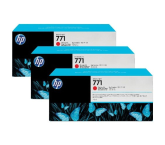 Cartridge HP 771C для DesignJet Z6200, хроматический красный, тройная упаковка B6Y08A (3*775мл) (просрочен рекомендуемый срок годности!!) - фото №1