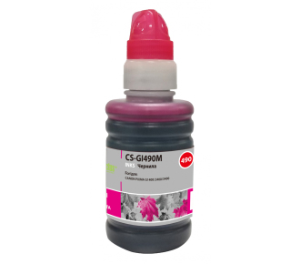 Cactus Чернила CS-GI490M для Canon Pixma G1400/G2400/G3400, пурпурный, 100мл - фото №1