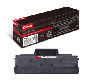 Картридж лазерный Комус 106A W1106X для HP черный совместимый повышенной емкости - фото №1