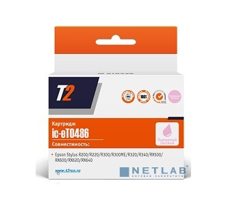 T2 C13T048640 (IC-ET0486) Картридж для Epson Stylus Photo R200/R300/RX500/RX600, светлопурпурный, с чипом - фото №1