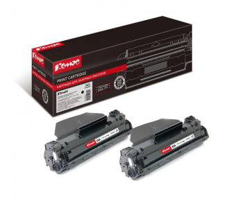 Картридж лазерный Комус CB436AF черный совместимый (двойная упаковка) - фото №1