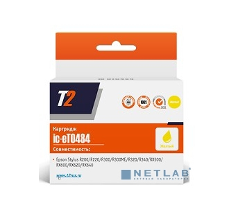T2 C13T048440 Картридж (IC-ET0484) для Epson Stylus Photo R200/R300/RX500/RX600, желтый, с чипом