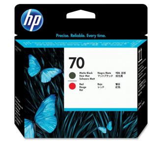 Печатающая головка HP 70 черная матовая и красная (16000 стр)