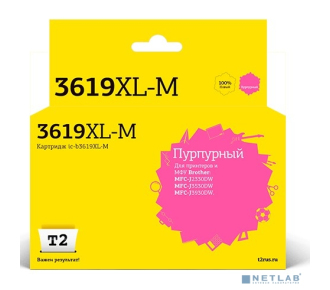 T2 LC-3619XLM Тонер-картридж для (IC-B3619XL-M) Brother MFC-J3530DW/J3930DW, пурпурный, с чипом, 1500к