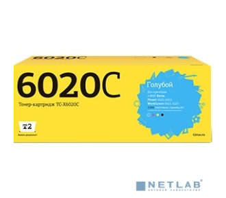 T2 106R02760 Картридж (TC-X6020C) для Xerox Phaser 6020/6022/WorkCentre 6025/6027 (1000k) Cyan